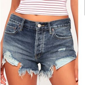 FREE PEOPLE DENIM CUTOFF BOHO SHORTS